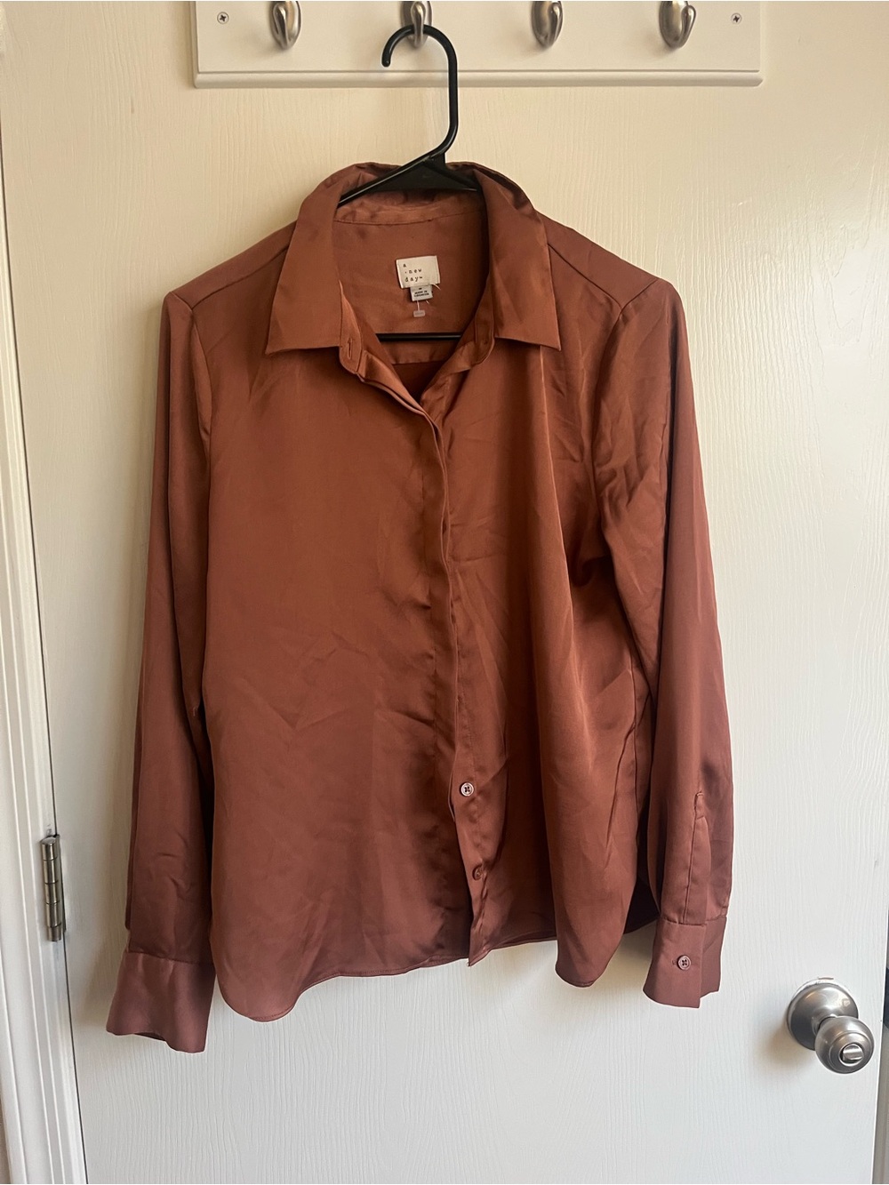 a new day Women's Button-Up Blouse in Rust